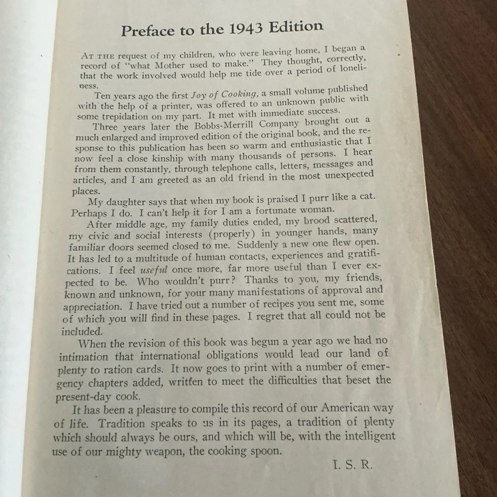 THE JOY OF COOKING IRMA ROMBAUER WWII EDITION 1943